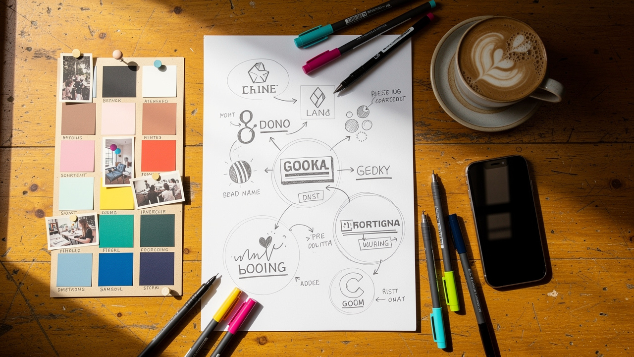 Creative brainstorming session for choosing a distinctive registrable trademark name