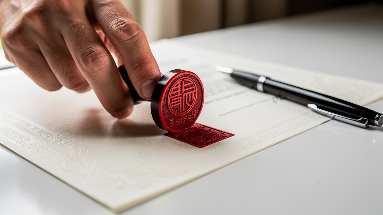 Official seal stamp on trademark registration legal document India