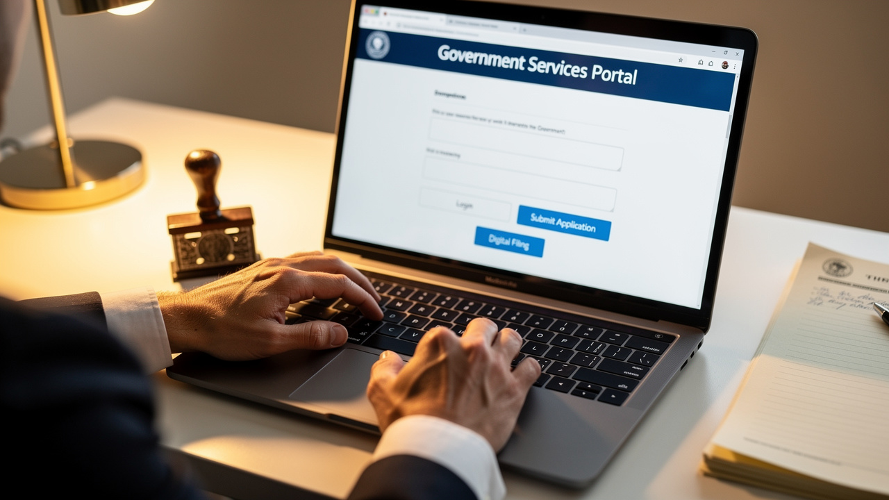Professional filing trademark renewal online through government portal