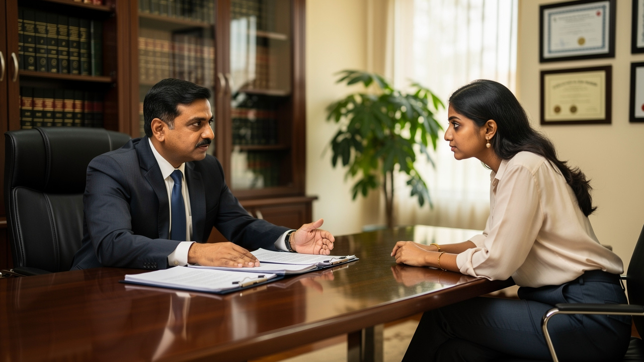 Startup founder consulting trademark attorney in India