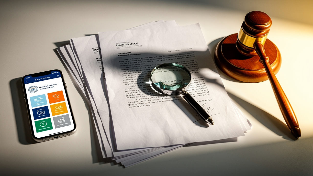 Trademark examination report documents spread on a desk