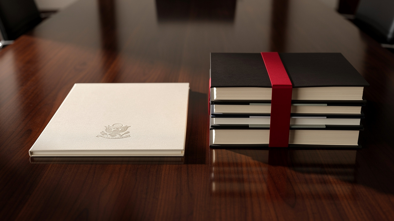 Two sets of legal files representing trademark objection and opposition