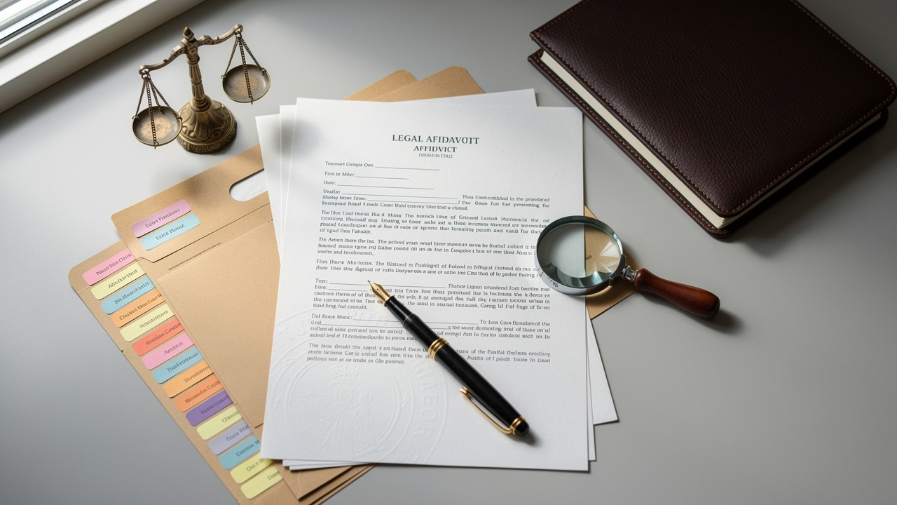 Legal affidavit papers and evidence files for trademark opposition